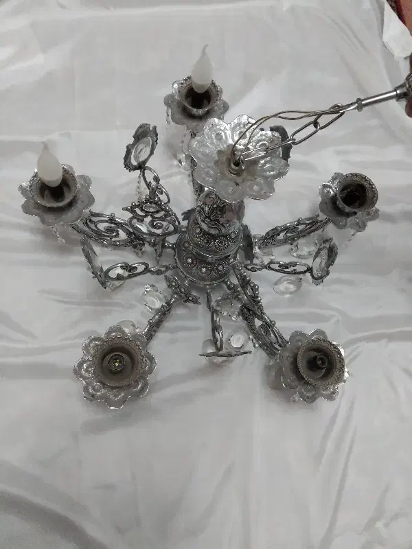 لوستر ۵شعله برنز|لوستر و چراغ آویز|تبریز, |دیوار