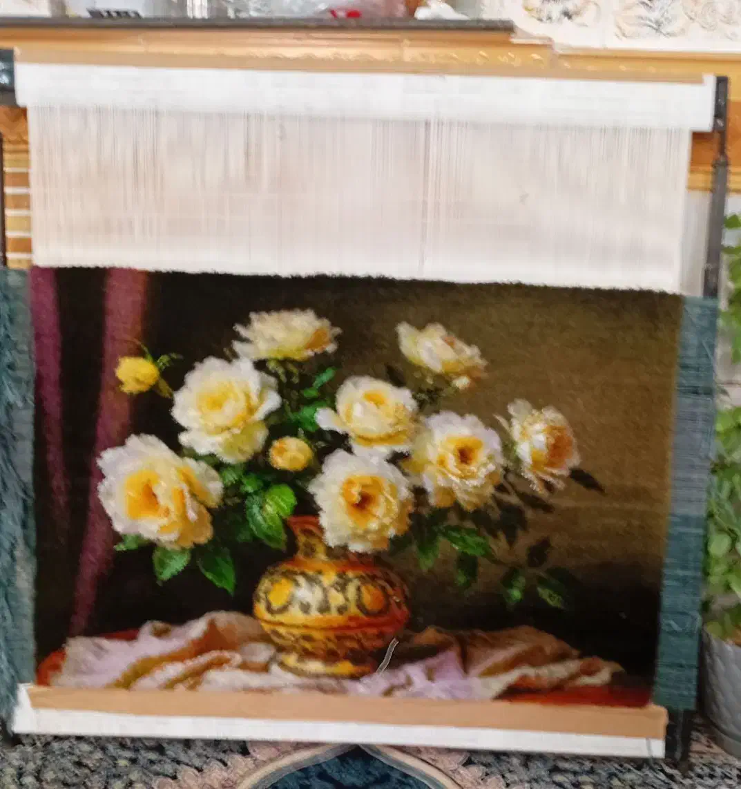 گلدان. تابلو فرش دستبافت|تابلو فرش|اقبالیه, |دیوار