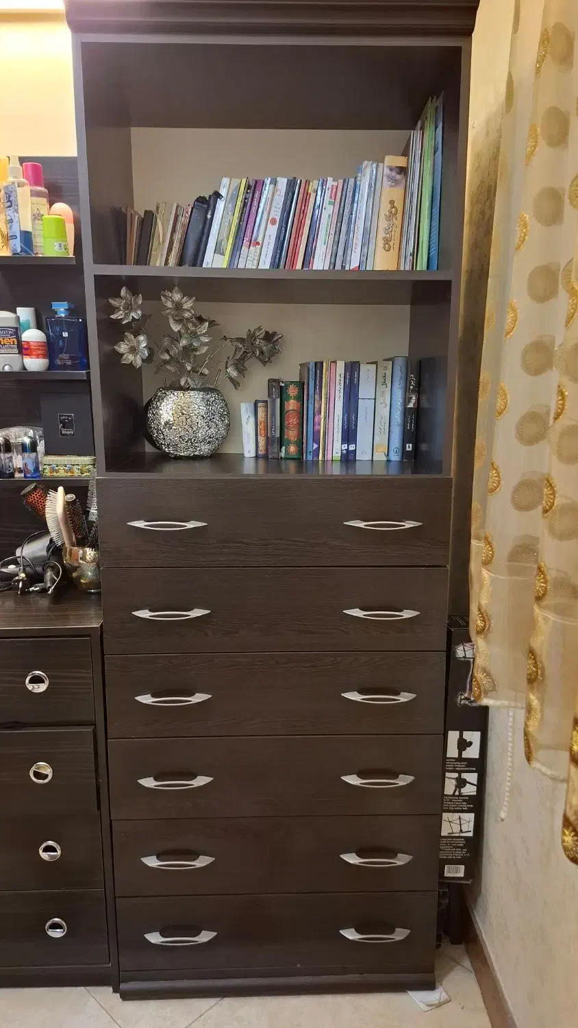 کتابخونه با شش کشو|کتابخانه، شلف، قفسههای دیواری|رشت, چله خانه|دیوار