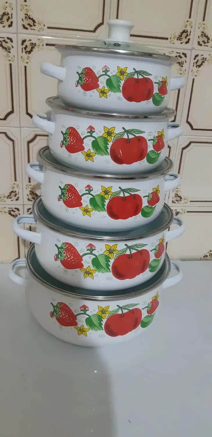 سرویس قابلمه لعابی ۱۰ پارچه|ظروف پختوپز|شهرکرد, |دیوار