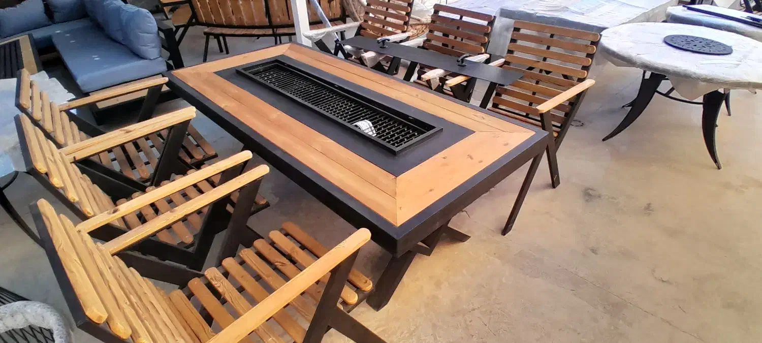 میز آتشدان و آتشدان مبلمان باغی طرح استخوان کد 999|صندلی و نیمکت|هشتگرد, طاووسیه|دیوار