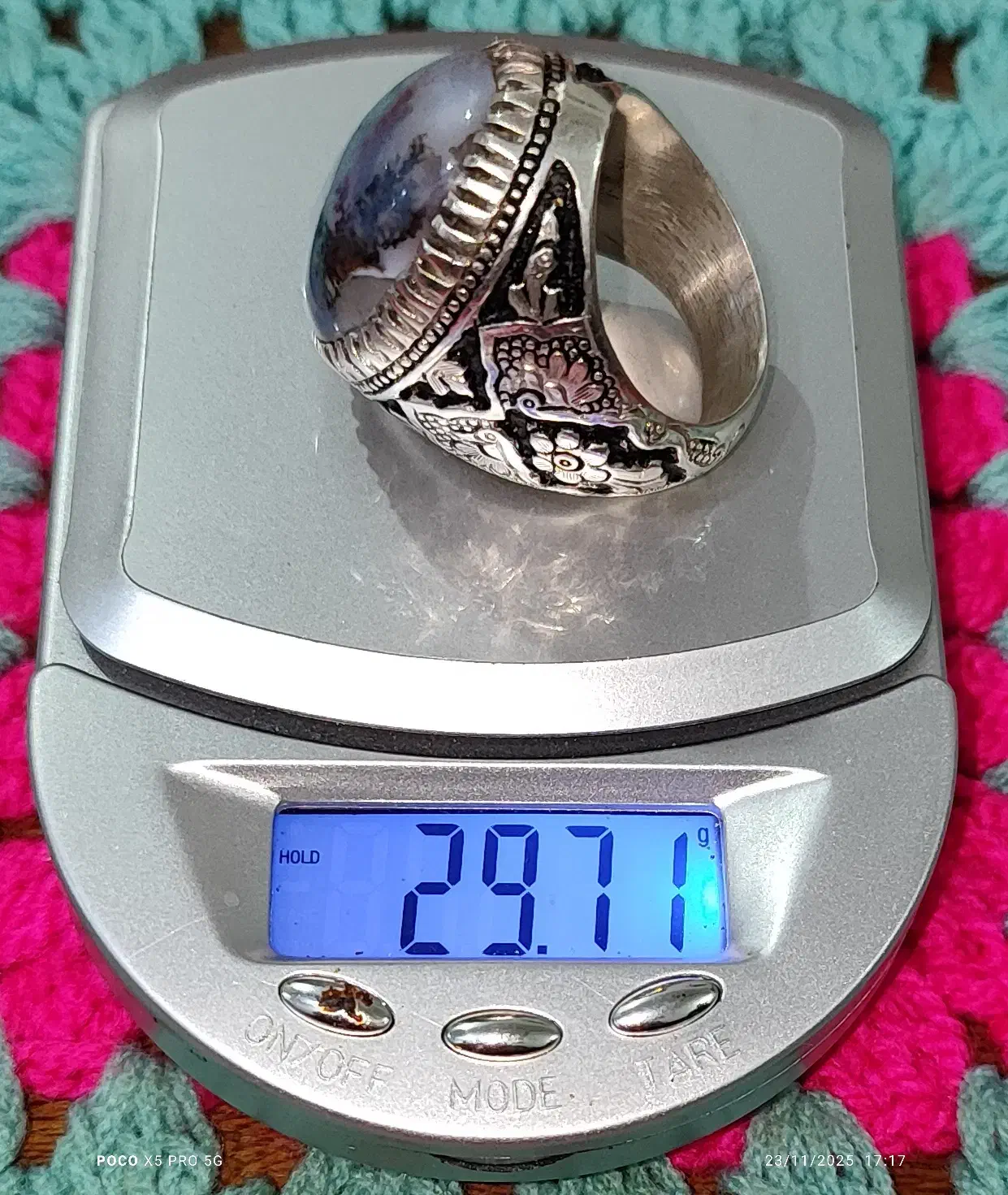 انگشتر نقره عقیق شجر فیروزه یاقوت توپاز|جواهرات|اهواز, کوروش|دیوار