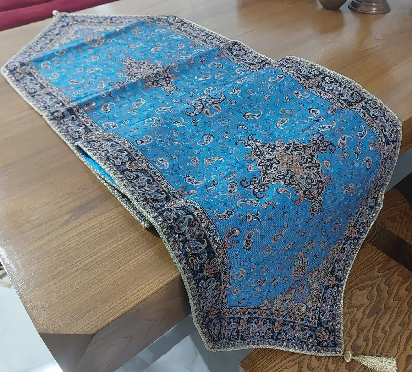 فروش رومیزی ترمه و روبالشی نخی قدیمی|پرده، رانر، رومیزی|خلخال, |دیوار