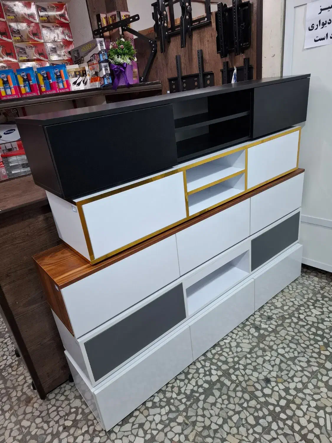 میز تلویزیون دیواری کد ۱۱۰ ،باکس،نصاب شلف دیواری|میز تلویزیون|رشت, شالکو|دیوار