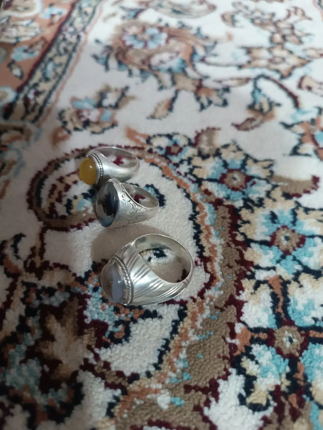 سه عدد انگشتر نقره دست ساز|کلکسیون اشیاء عتیقه|آران و بیدگل, |دیوار