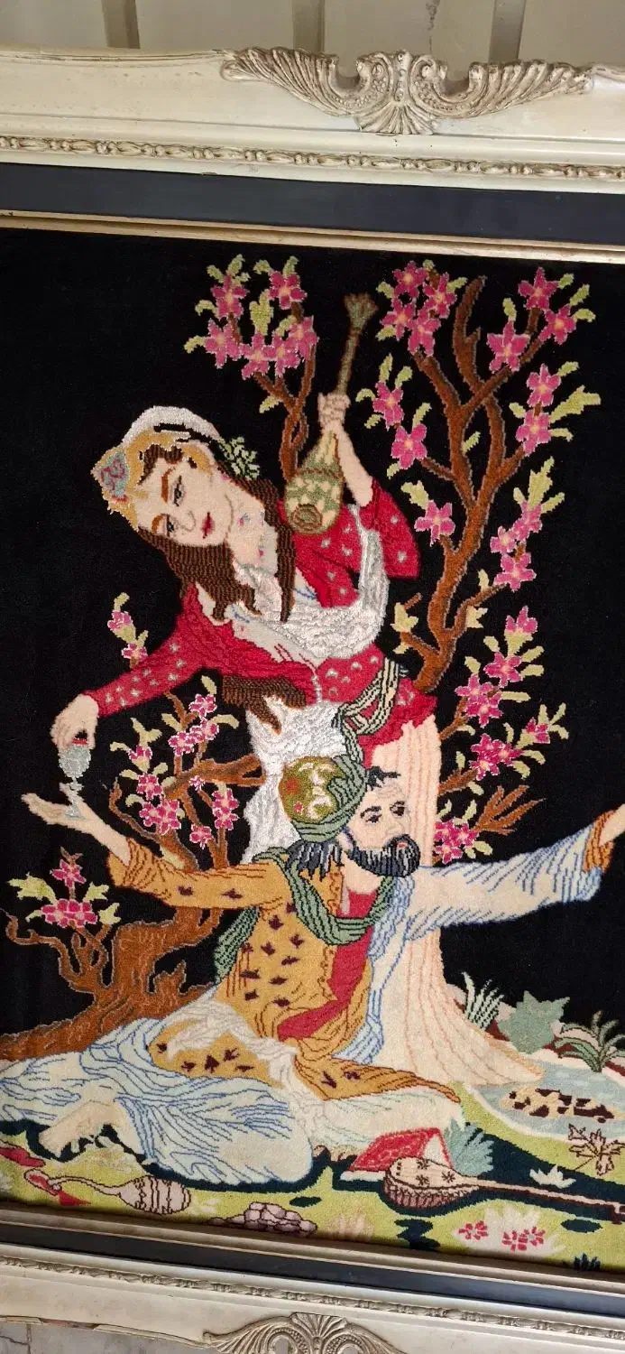 تابلو فرش دست بافت انتیک عتیقه|تابلو فرش|اصفهان, خانه اصفهان|دیوار