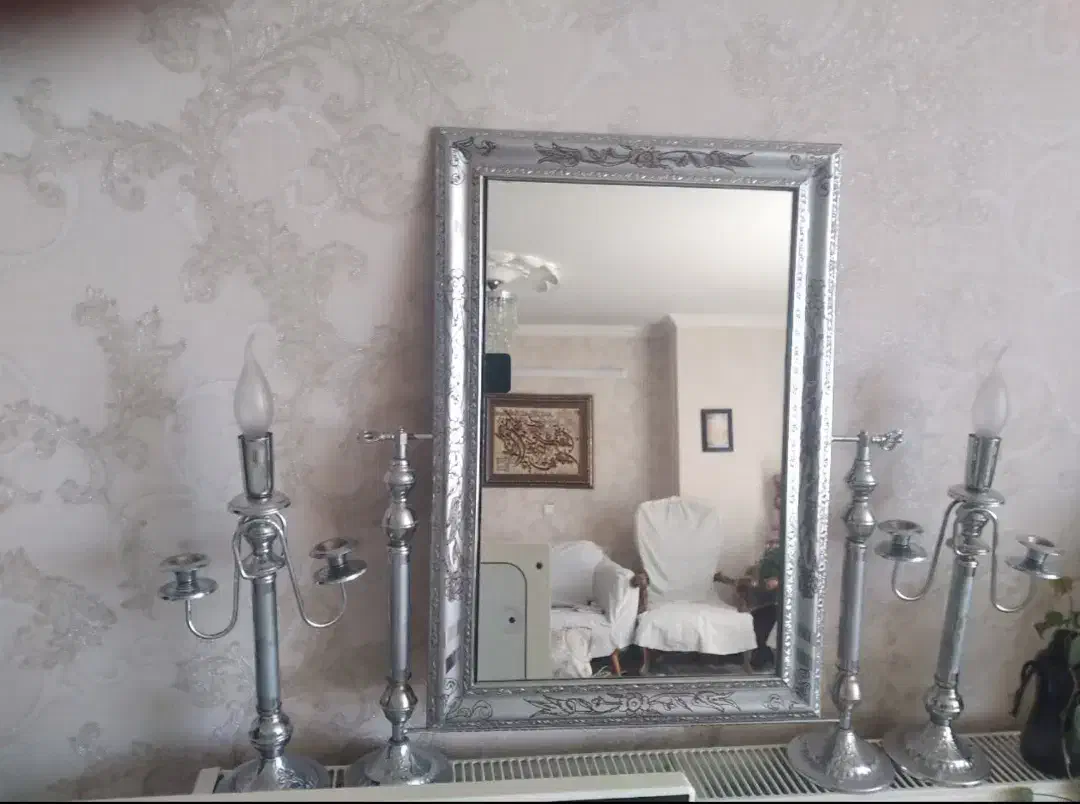 آیینه وشمعدان|صنایع دستی و سایر لوازم تزئینی|اصفهان, ابر|دیوار