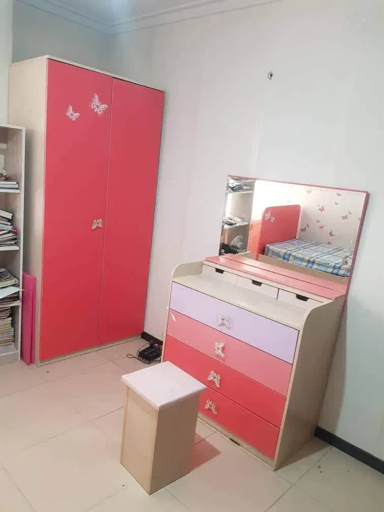 ست ۳ تکه تخت و کمد ومیز توالت|تخت و سرویس خواب|تهران, بلورسازی|دیوار