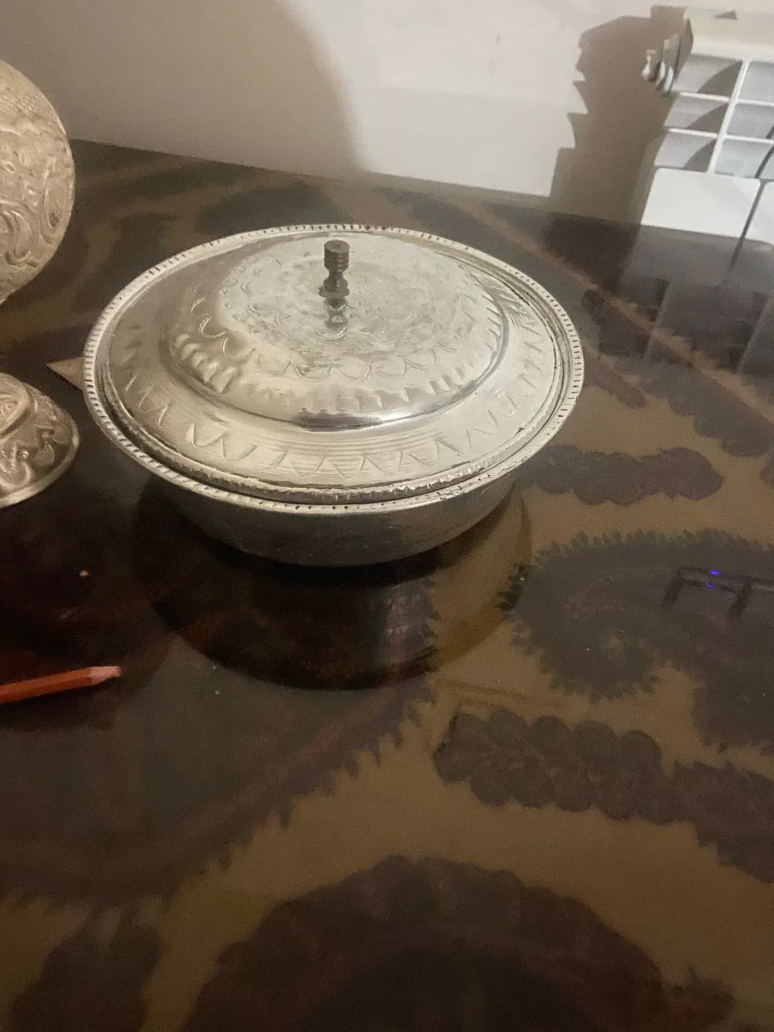 ماهیتابه مس قدیمی|ظروف سرو و پذیرایی|کرمان, |دیوار