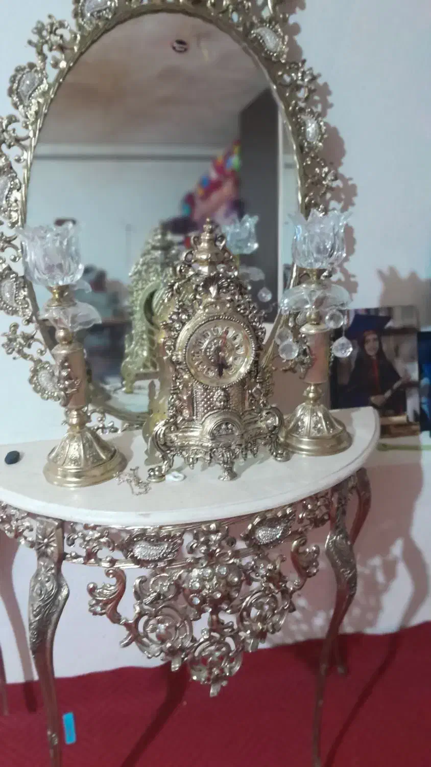 آینه شمعدان آلیاژ|بوفه، ویترین، کنسول|مشگین شهر, |دیوار