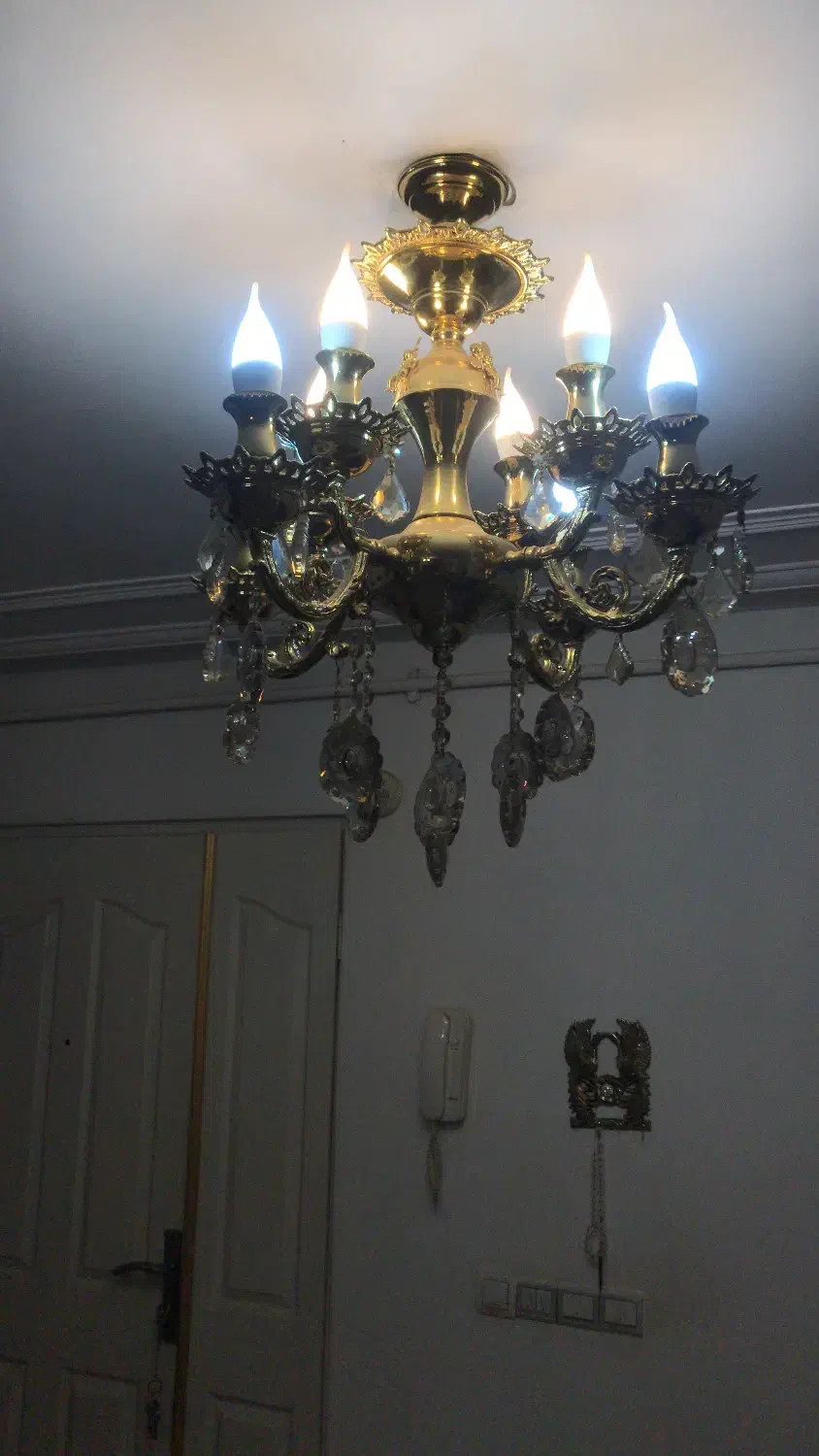 لوستر برنز اصل|لوستر و چراغ آویز|تاکستان, |دیوار