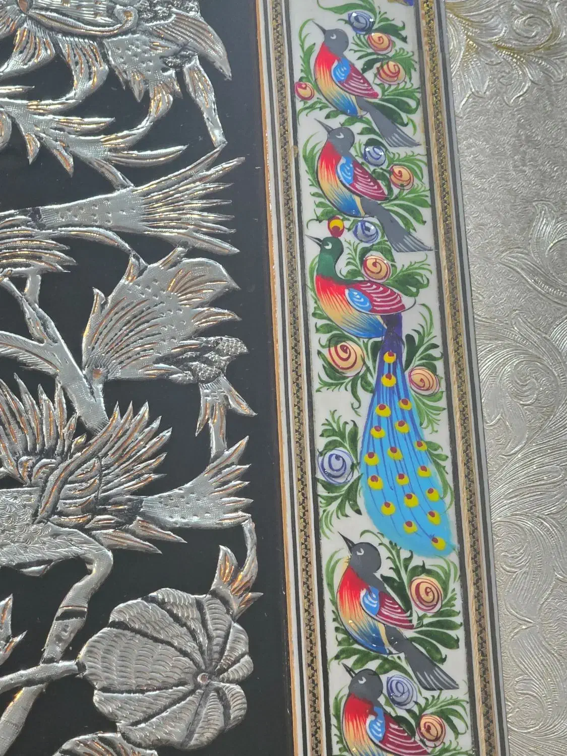 تابلو مس قلم زنی باقاب خاتم کاری|تابلو، نقاشی، عکس|تهران, قاسمآباد|دیوار