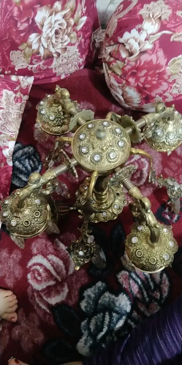 دوعددلوستربرنز۴شاخه|لوستر و چراغ آویز|تبریز, |دیوار