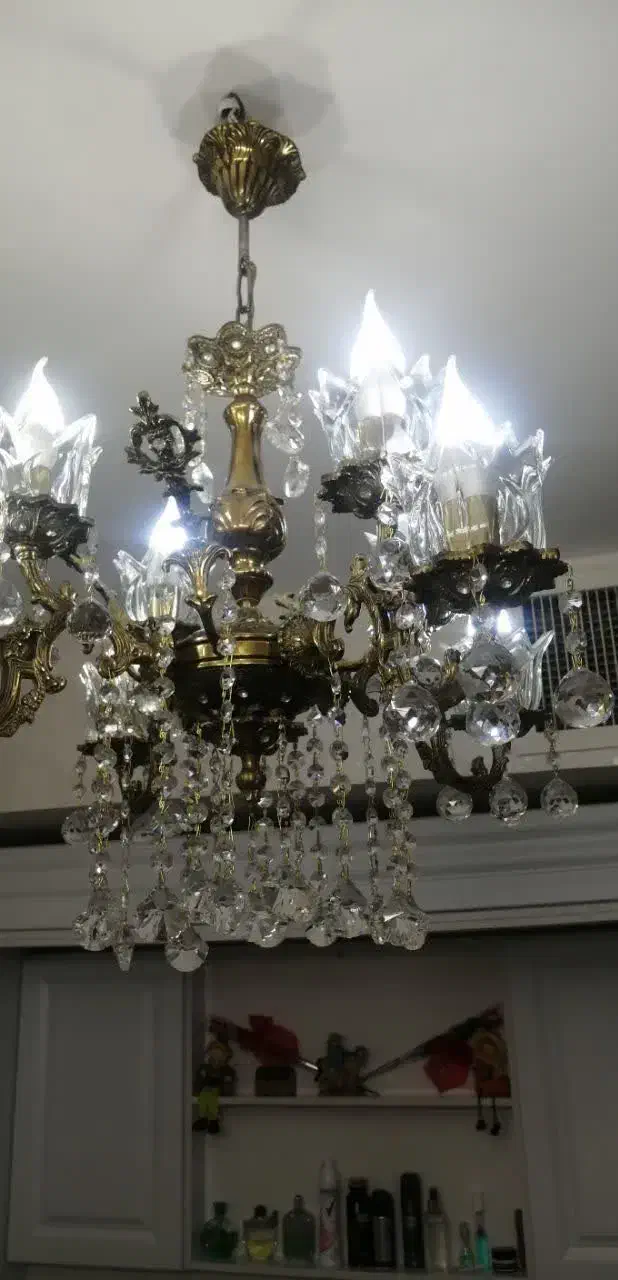 سه عدد لوستر تمام برنز 4 شاخه در حد نو|لوستر و چراغ آویز|تهران, حکیمیه|دیوار