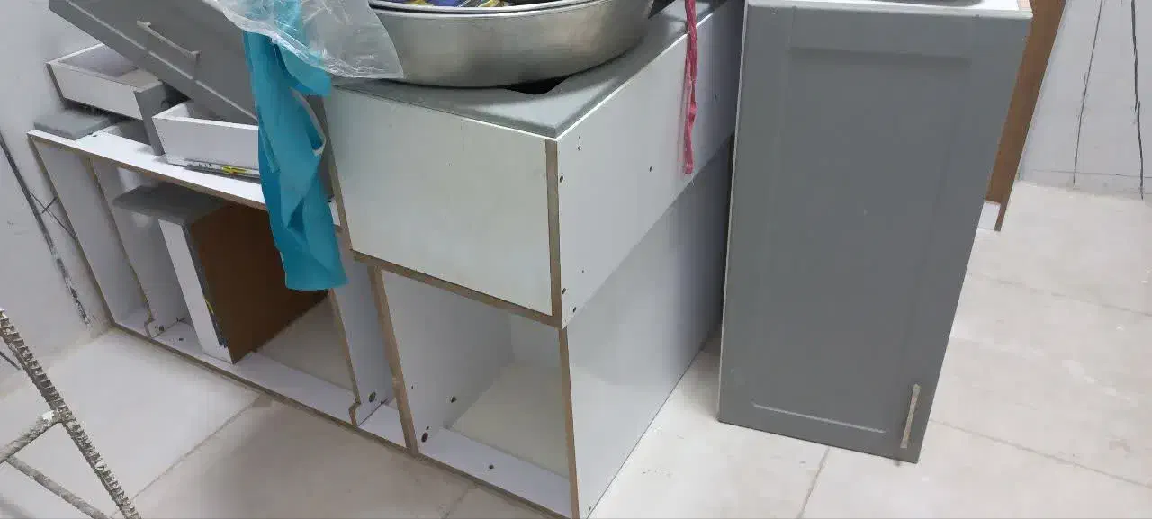 کابینت ام دی اف کارکرده ، سالم با هود|آب‌چکان و نظم‌دهنده ظروف|قزوین, |دیوار