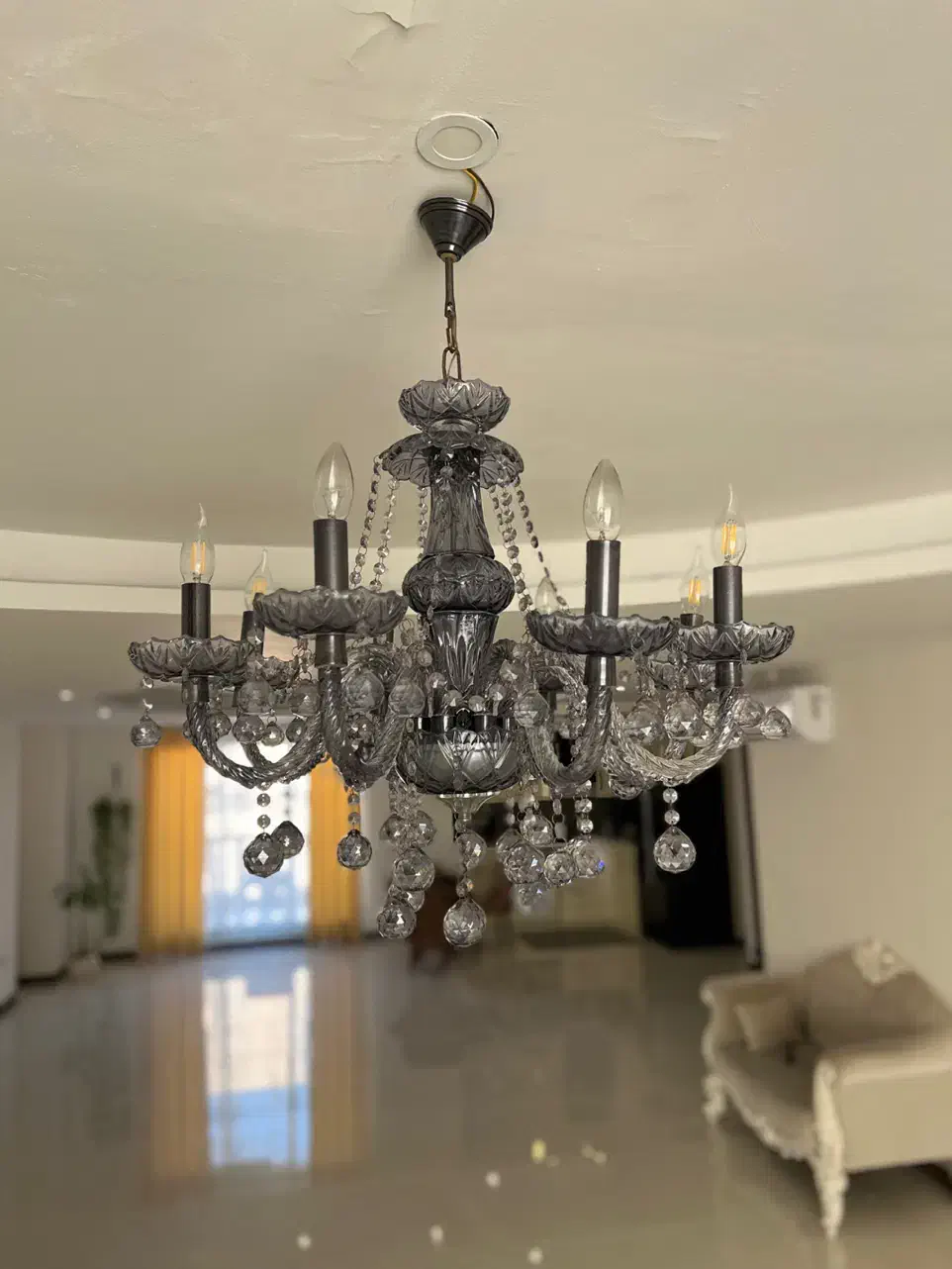 جفت لوستر  باکارات در حد نو|لوستر و چراغ آویز|کیش, |دیوار