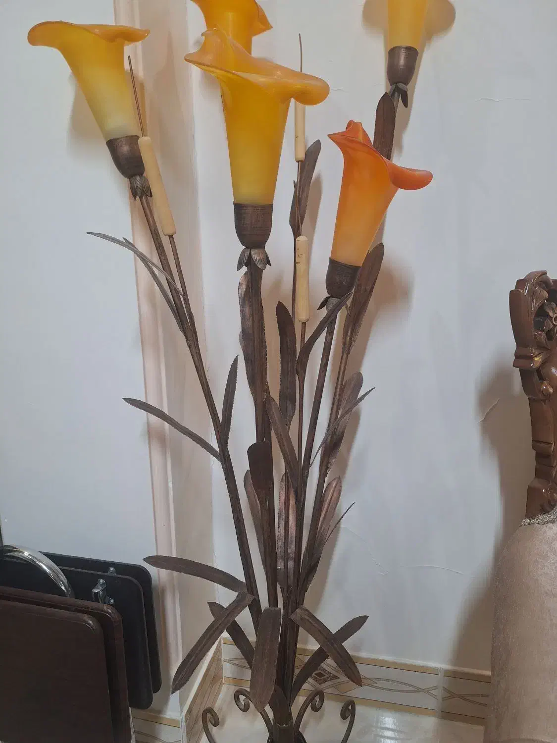 گلدان چراغ دار|چراغ خواب و آباژور|خمین, |دیوار