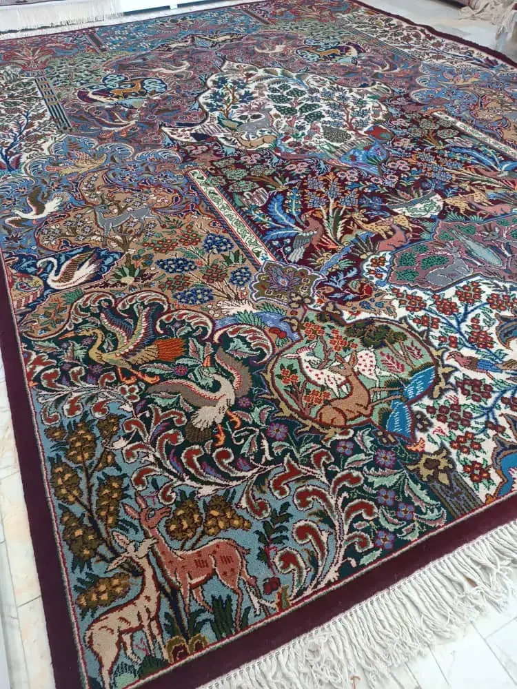 جفت 12متری طرح منظره نقشه خاصبا درود|فرش|کاشمر, |دیوار