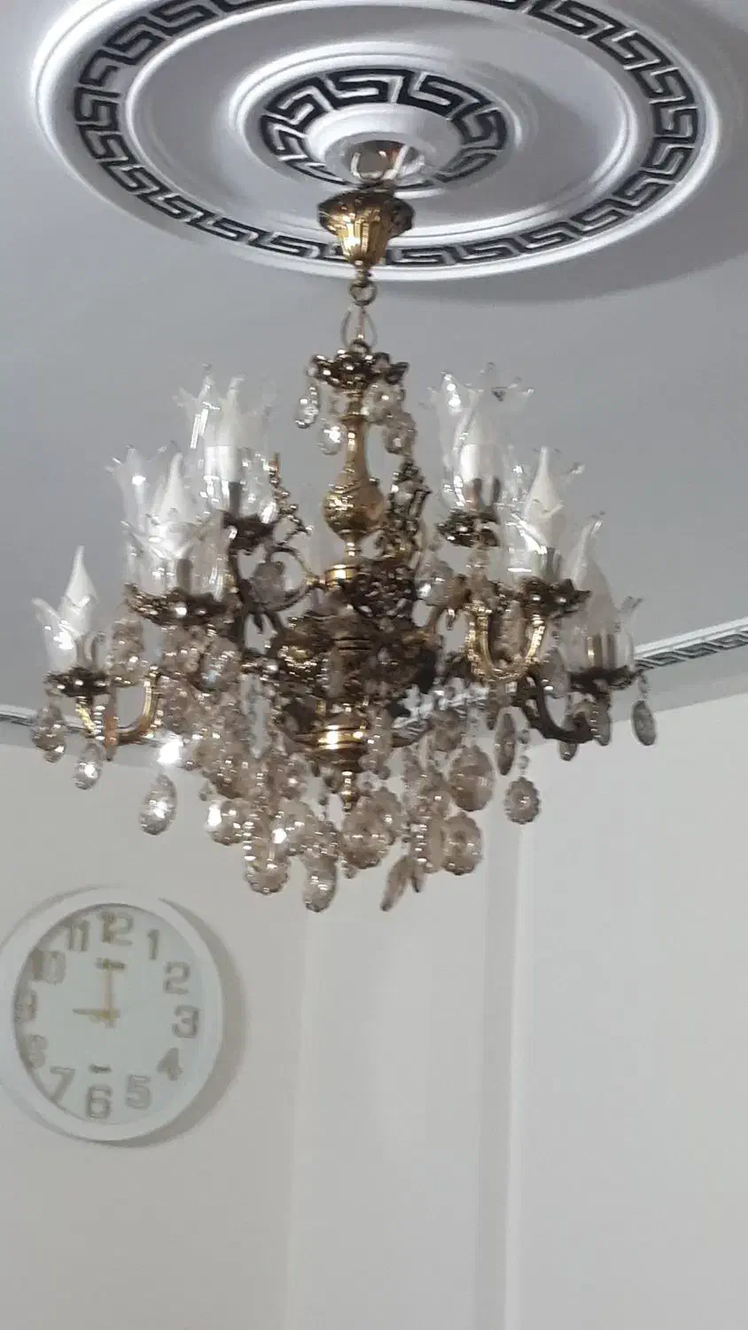 لوستر ۵شاخه ۱۰شعله تمام برنز۲عدد|لوستر و چراغ آویز|شهریار, شهرک امیریه|دیوار