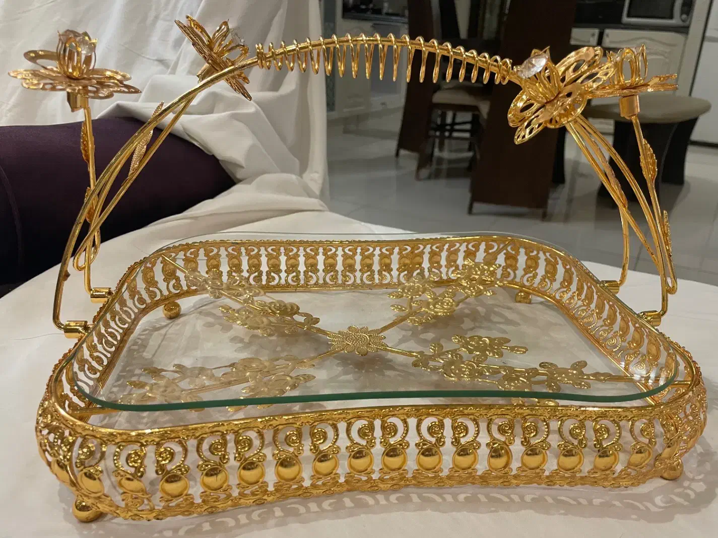 شیرینی خوری و شکلات خوری طلایی|ظروف سرو و پذیرایی|قم, دانشگاه قم|دیوار