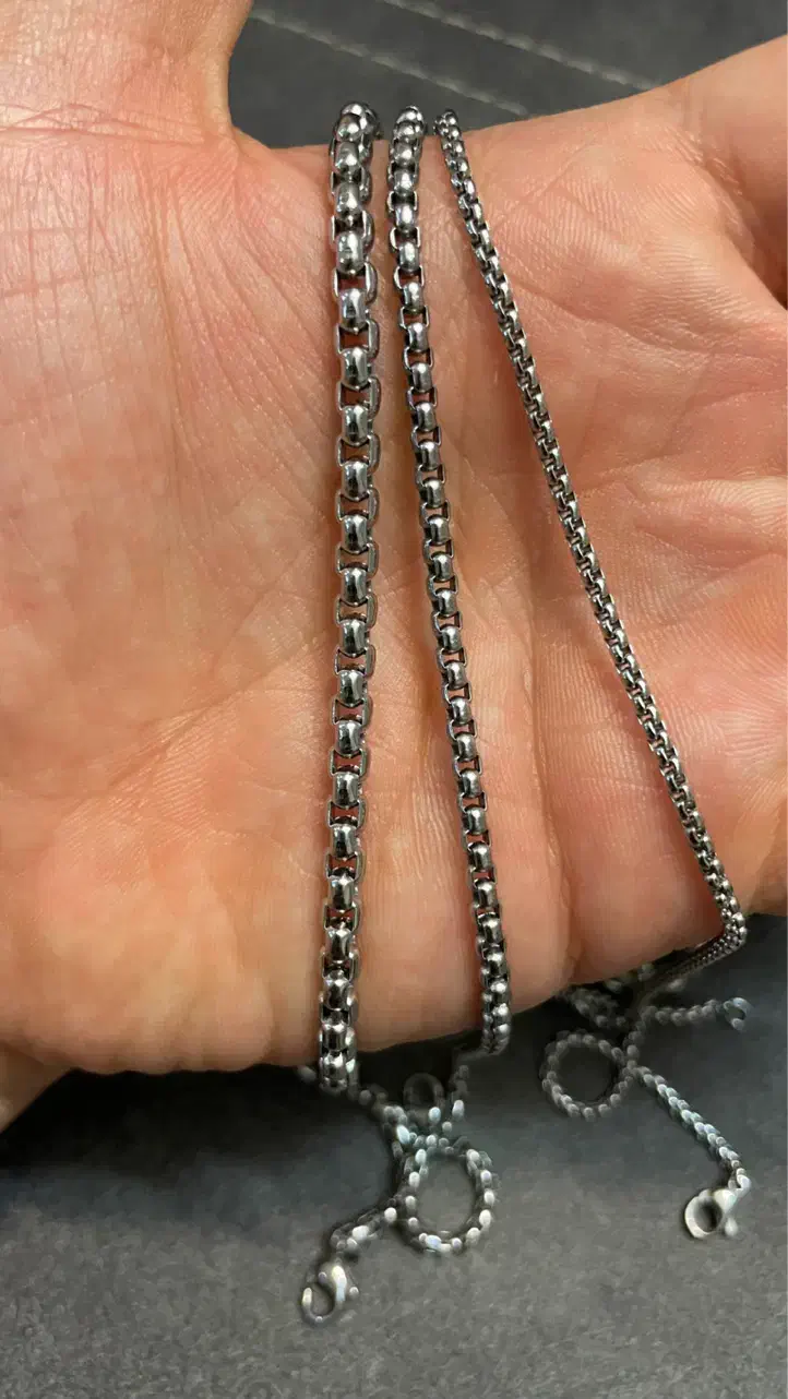 ۳ عدد زنجیر زیبای بافت ونیزی مشابه نقره|بدلیجات|مشهد, وکیلآباد|دیوار