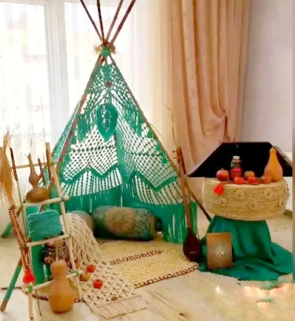 پرده سرخ پوستی|پرده، رانر، رومیزی|محمدیه-قزوین, |دیوار