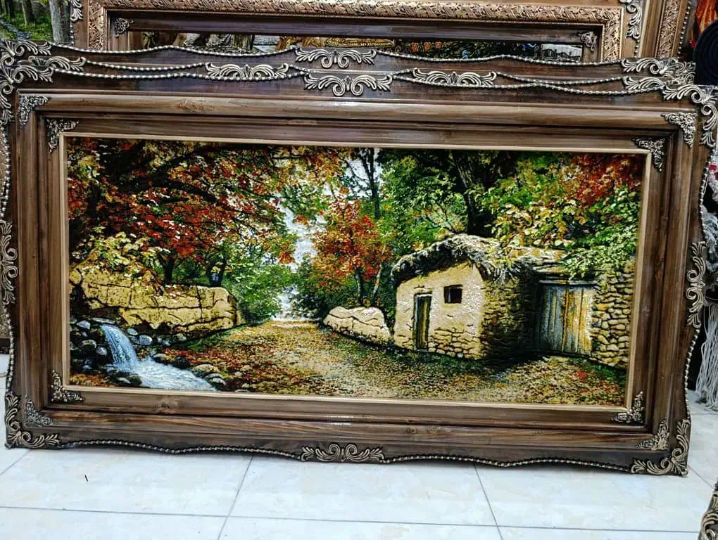 تابلوفرش کوچه باغ نقش برجسته/فروش نقد و اقساط|تابلو فرش|تهران, بوستان جنگلی لویزان|دیوار