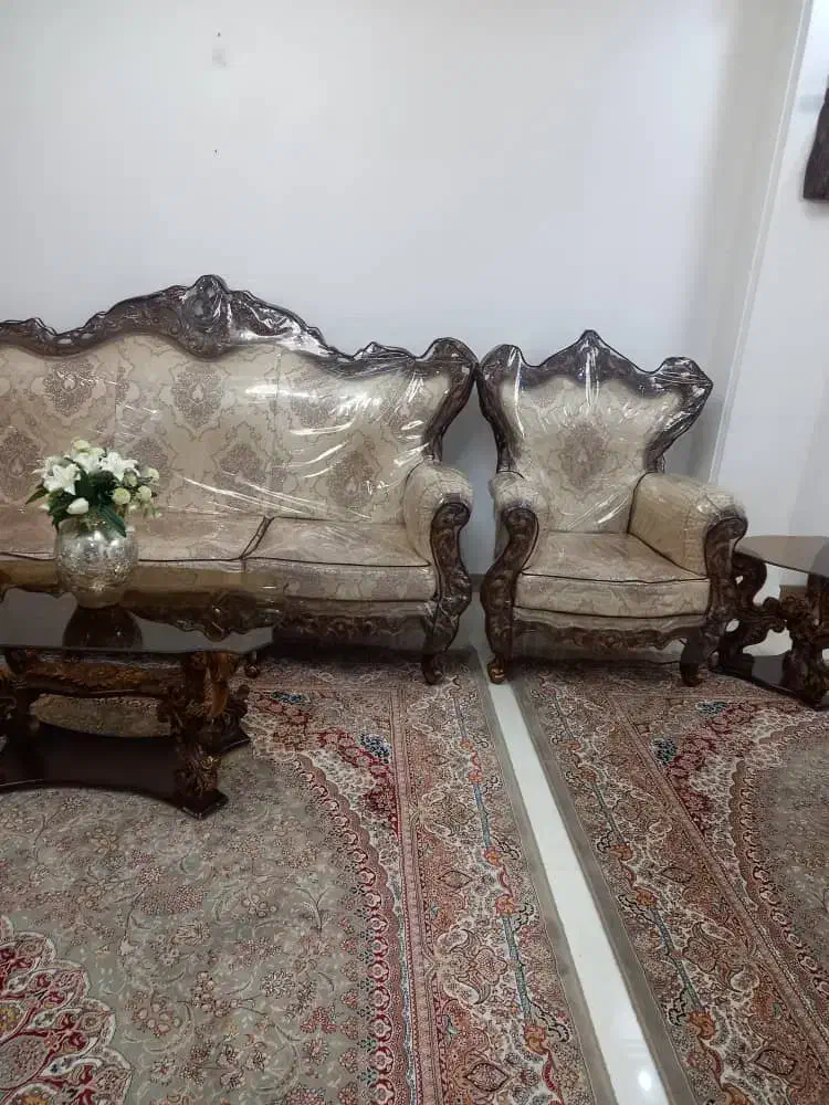 مبل استیل 9 نفره بسیار تمیز و نو|مبلمان خانگی و میز عسلی|بوئین زهرا, |دیوار