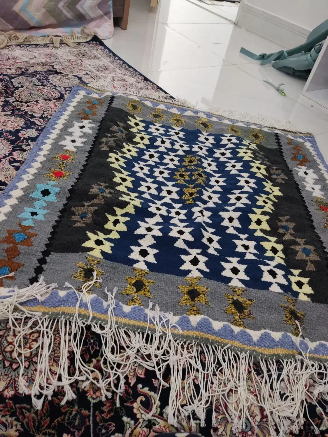 گلیم فرش دستباف|گلیم، جاجیم، گبه|کرمانشاه, |دیوار