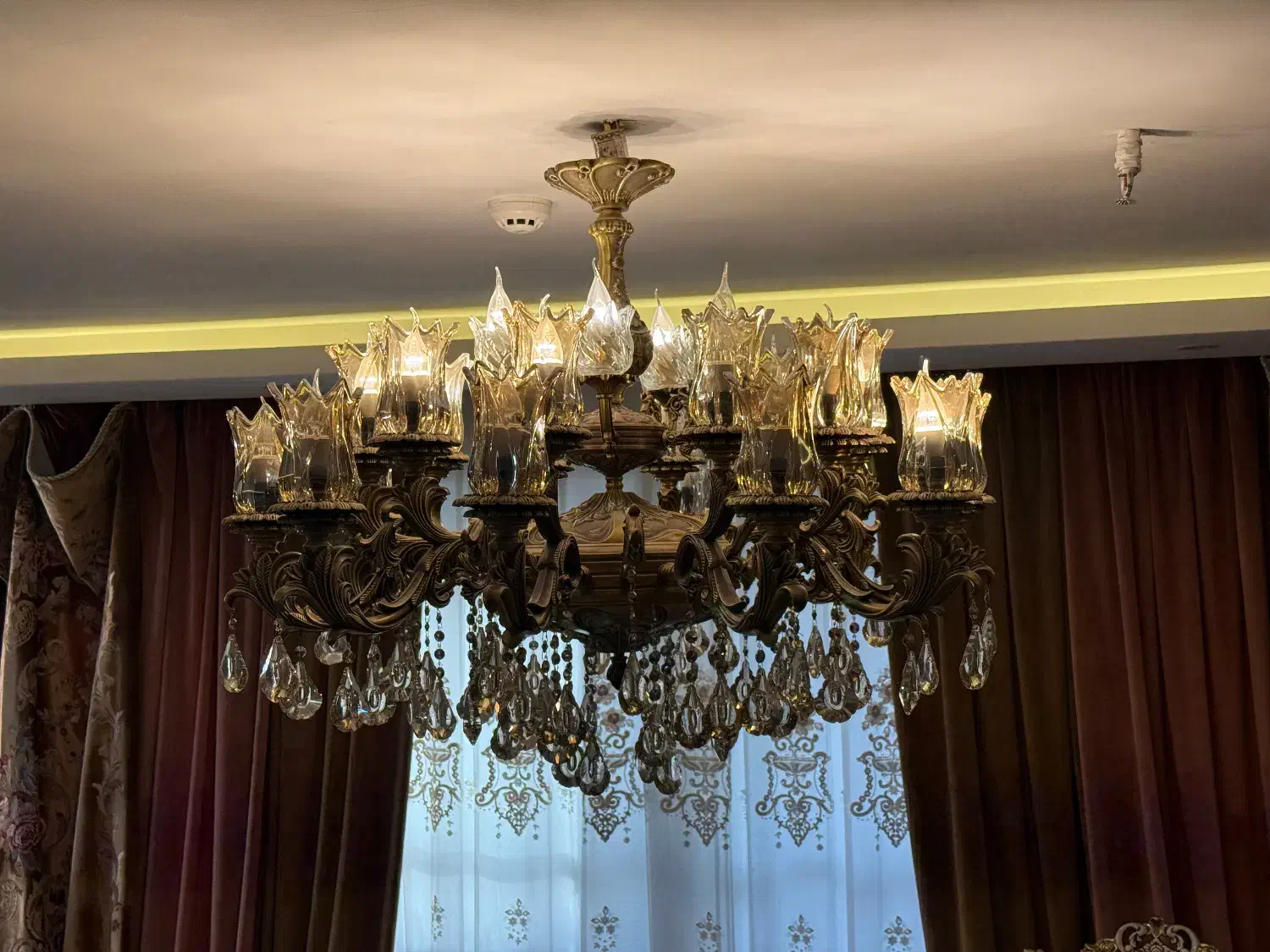 لوستر برنجی|لوستر و چراغ آویز|اصفهان, برازنده|دیوار