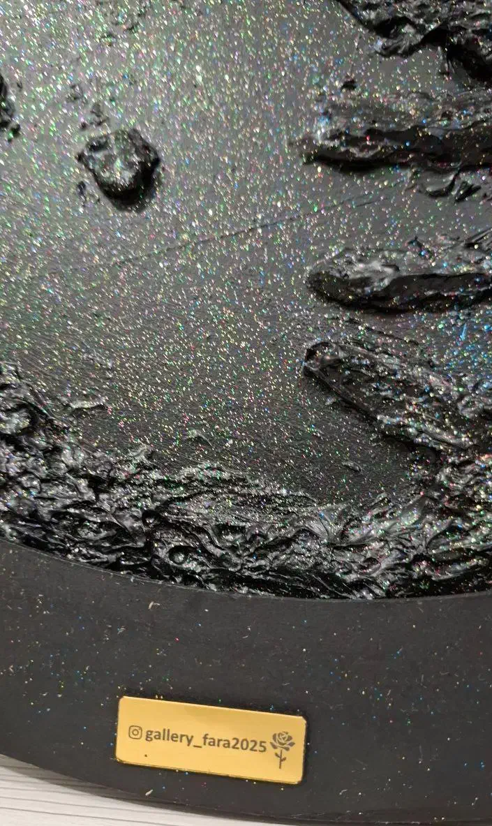 تابلوی ماه نورانی به همراه درخشش اکلیل قطر ۵۰ سانت|چراغ خواب و آباژور|خلیل شهر, |دیوار