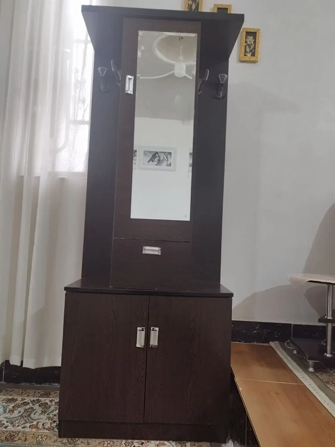 جاکفشی آینه دار قهوه ای|جاکفشی، کمد، دراور|دورود, |دیوار