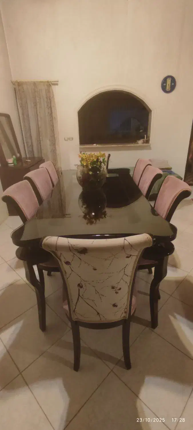 میز ناهار خوری 8 نفره با چوب آبنوس|میز و صندلی غذاخوری|ایزدشهر, |دیوار