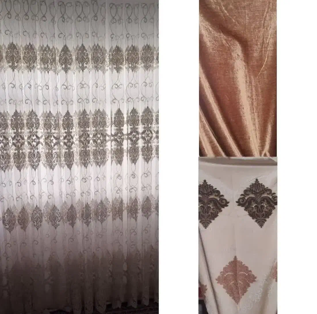 پرده به همراه سه عدد پنلو دوعدد شال|پرده، رانر، رومیزی|سنندج, |دیوار