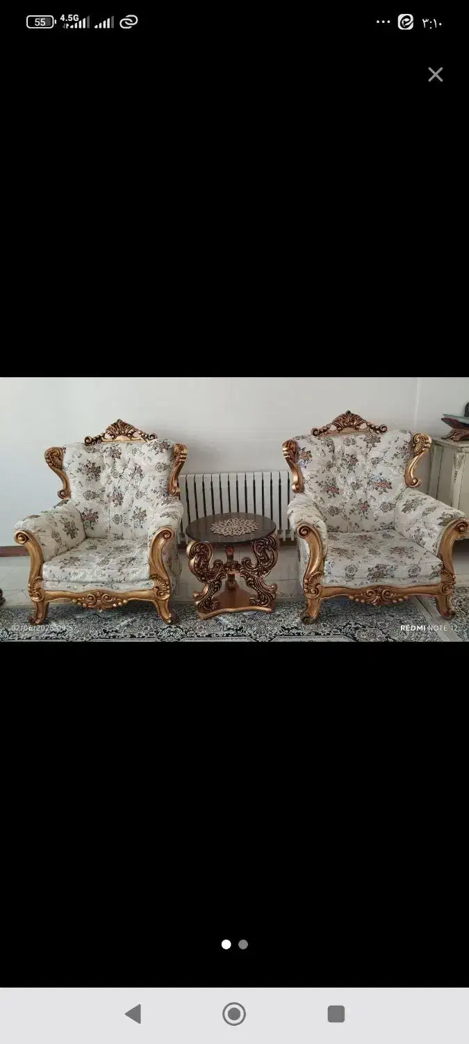 مبل سلطنتی 7نفره کار کرده هست ولی در حد نو هست|مبلمان خانگی و میز عسلی|اندیشه, اندیشه فاز ۴|دیوار