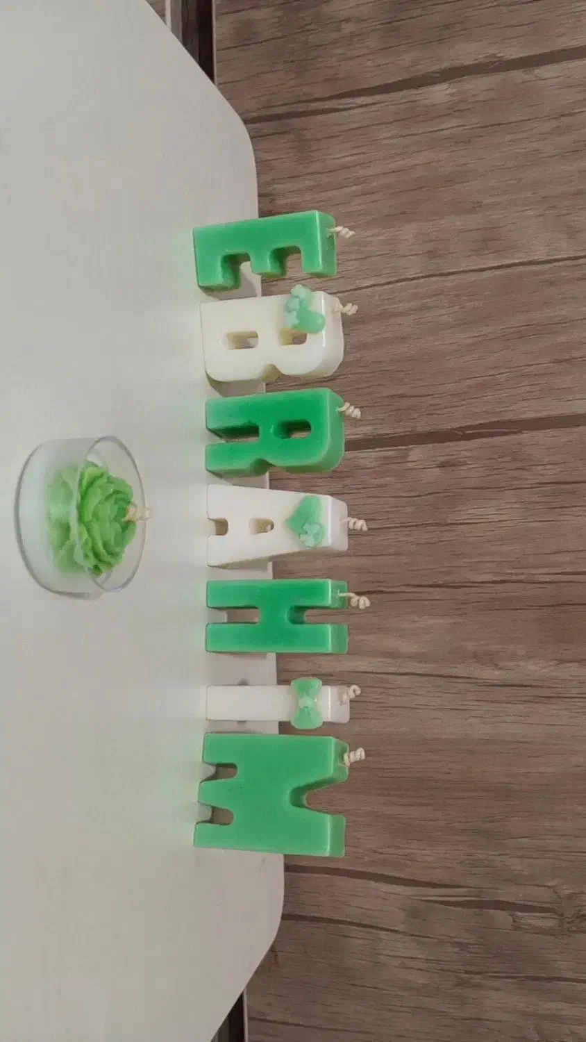 شمع حروف زیبا|صنایع دستی و سایر لوازم تزئینی|رشت, کوی غلام نیا|دیوار