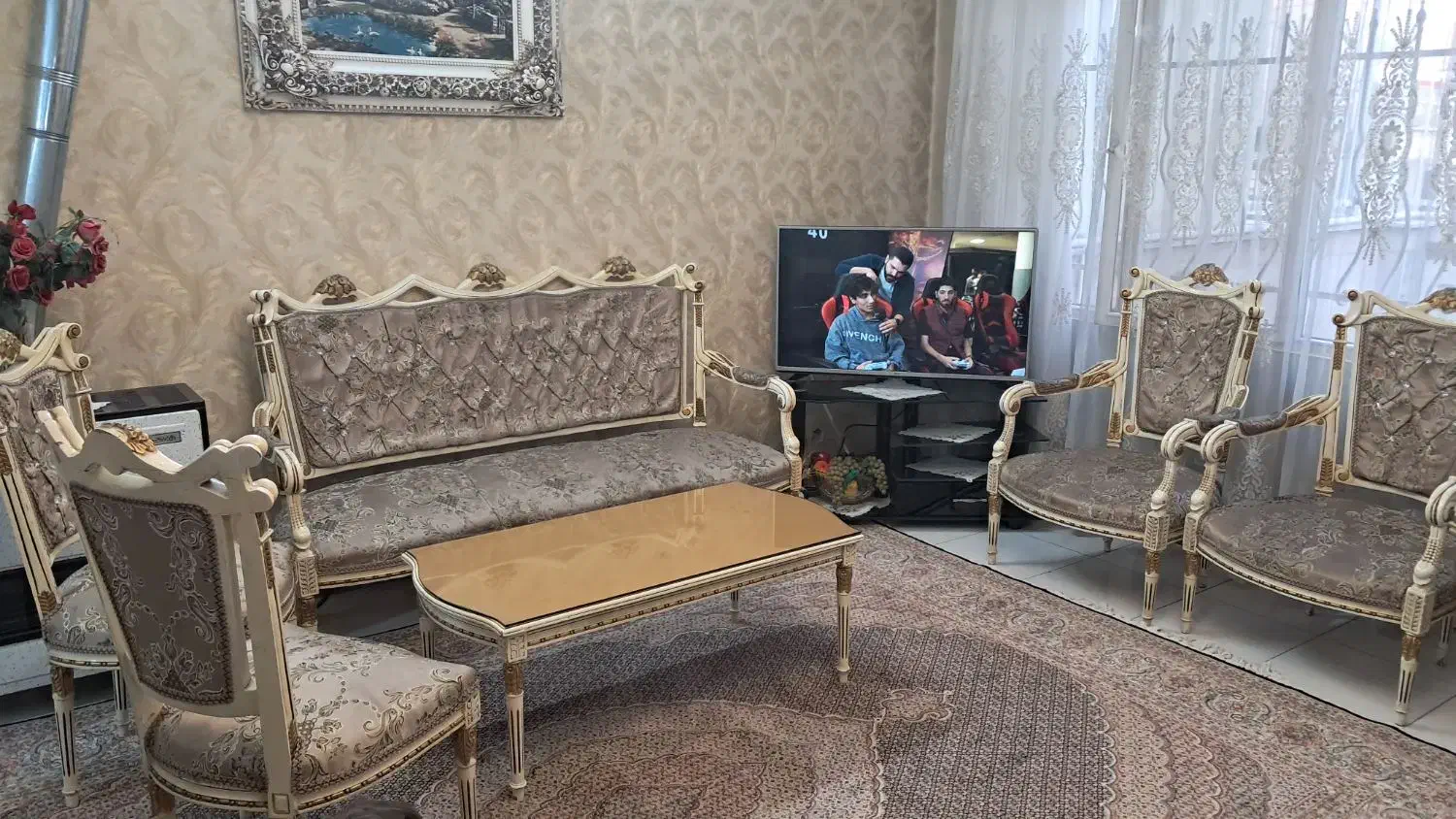 مبل استیل تمام چوب ۹نفره با ناهارخوری ۸نفره|مبلمان خانگی و میز عسلی|آفتاب, |دیوار