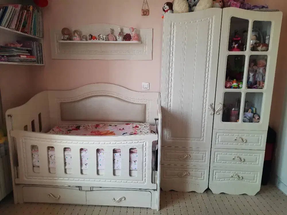 سرویس خواب نوزاد کمجا چوب مدل ویانا مناسب سیسمونی|اسباب و اثاث بچه|تهران, گلستان (شهرک راه آهن)|دیوار