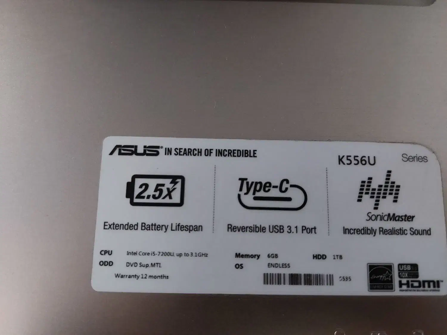 لب تاپ ایسوس مدل k556u|رایانه همراه|تهران, استخر|دیوار