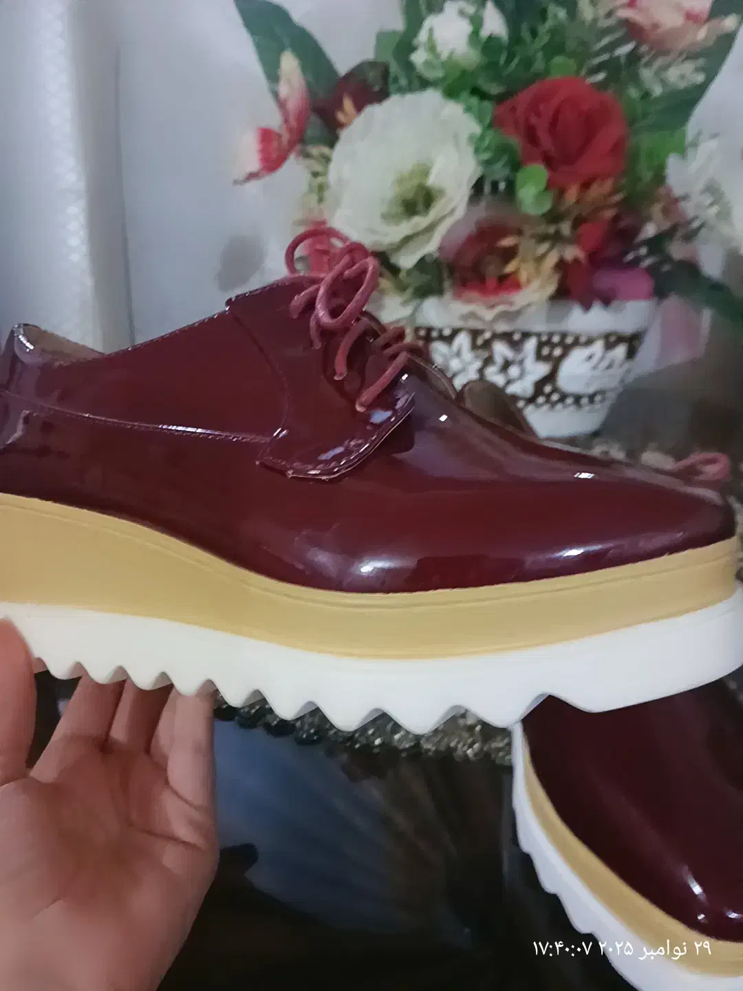کفش زرشکی مجلسی شیک نو|کیف، کفش، کمربند|تربت‌حیدریه, مسجد جامع|دیوار