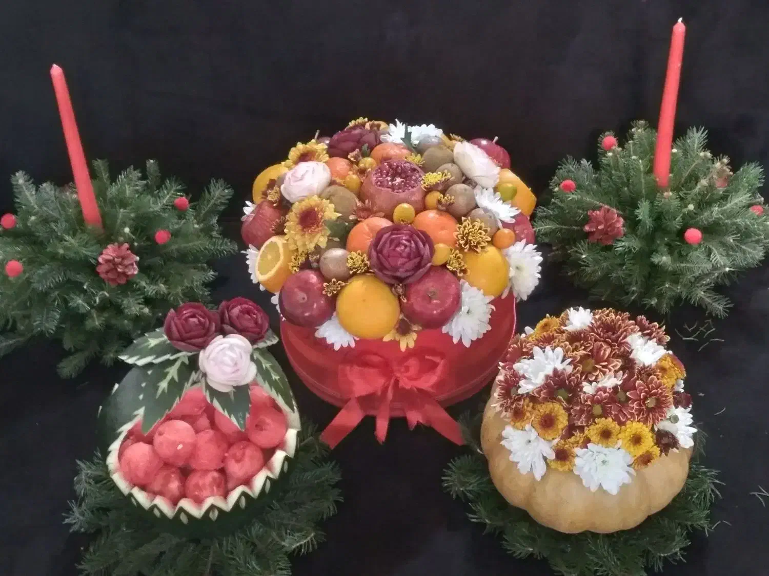 حکاکی میوه آرایی یلدا تخصصی عروس|خدمات پذیرایی، مراسم|رشت, دباغیان|دیوار