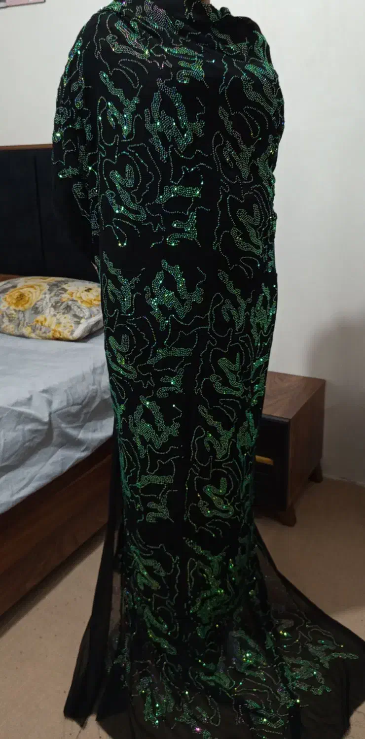 پارچه حریر سنگ کاری با نگین جیکو|لباس|سنندج, |دیوار