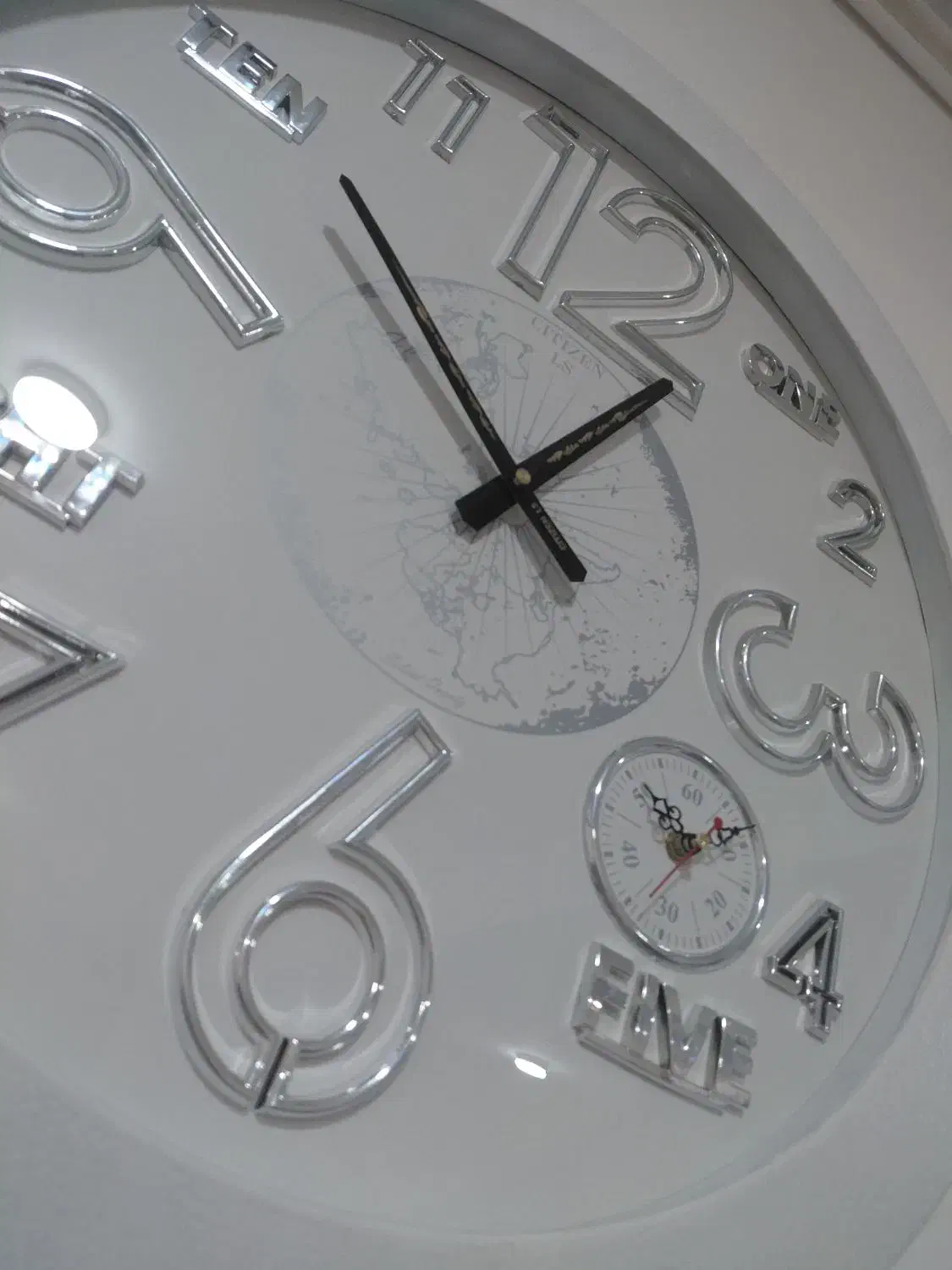 ساعت دیواری سفید نقره‌ای|ساعت دیواری و تزئینی|اندیمشک, |دیوار