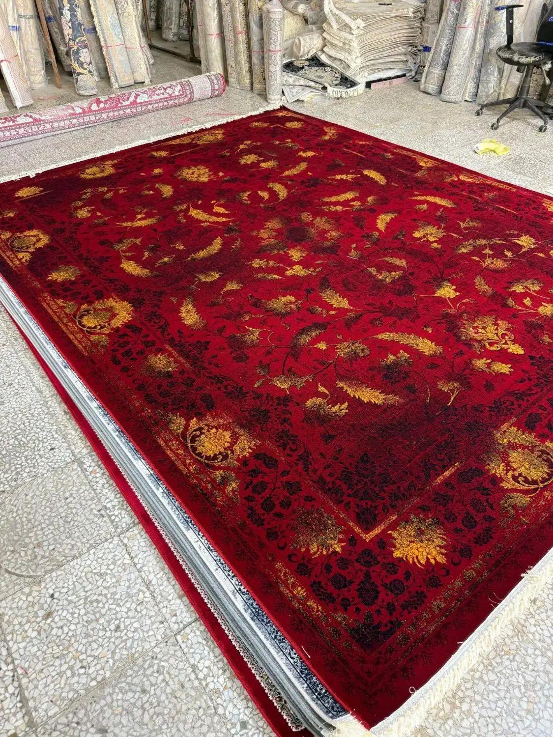 فرش قرمز طرح جدید۱۰۰۹۸(فروشگاه فرش ناصر)|فرش|زاهدان, |دیوار