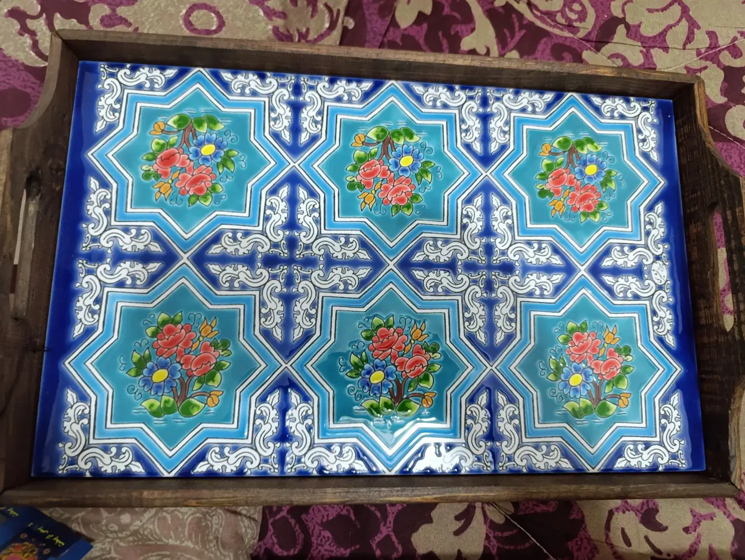 سینی کاشی|صنایع دستی و سایر لوازم تزئینی|کاشان, معلم|دیوار