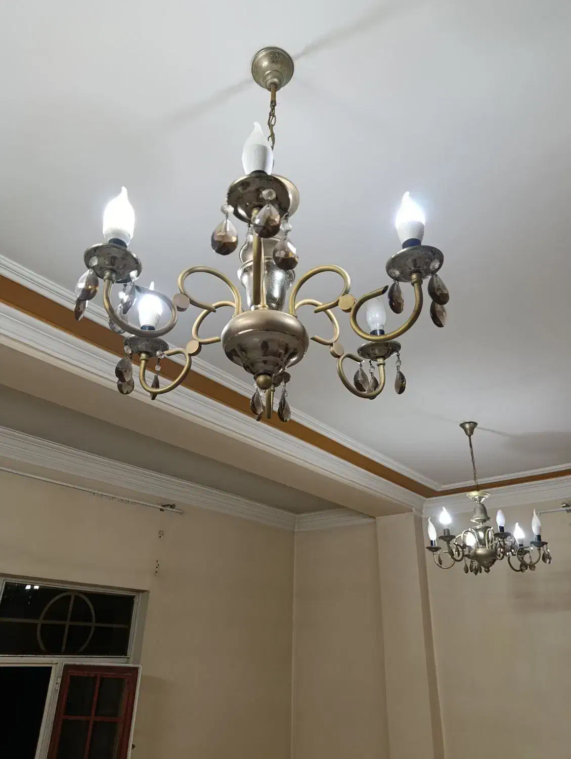 لوسترفلزی دوعدد|لوستر و چراغ آویز|گرگان, |دیوار