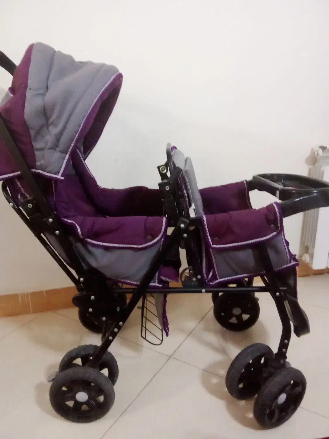 کالسکه دوقلو سالم وتمیز رودهن|کالسکه و لوازم جانبی|رودهن, |دیوار