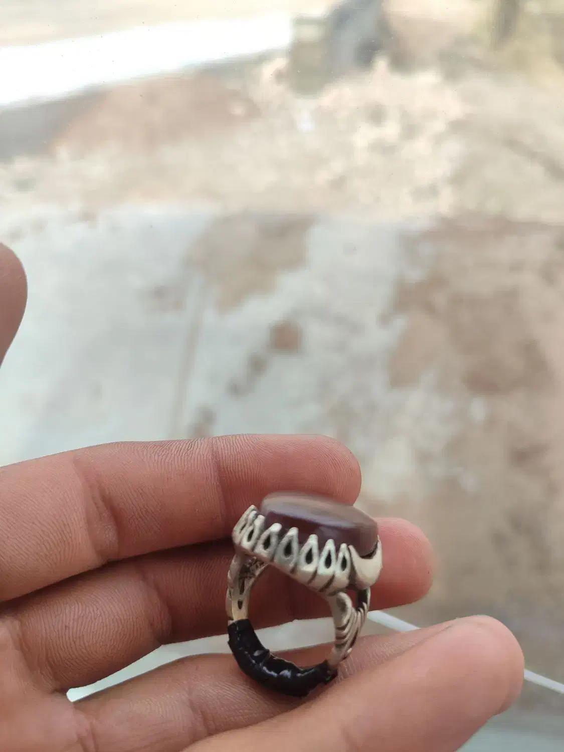 انگشتر نقره با عقیق سرخ یمنی 925|جواهرات|خوی, |دیوار