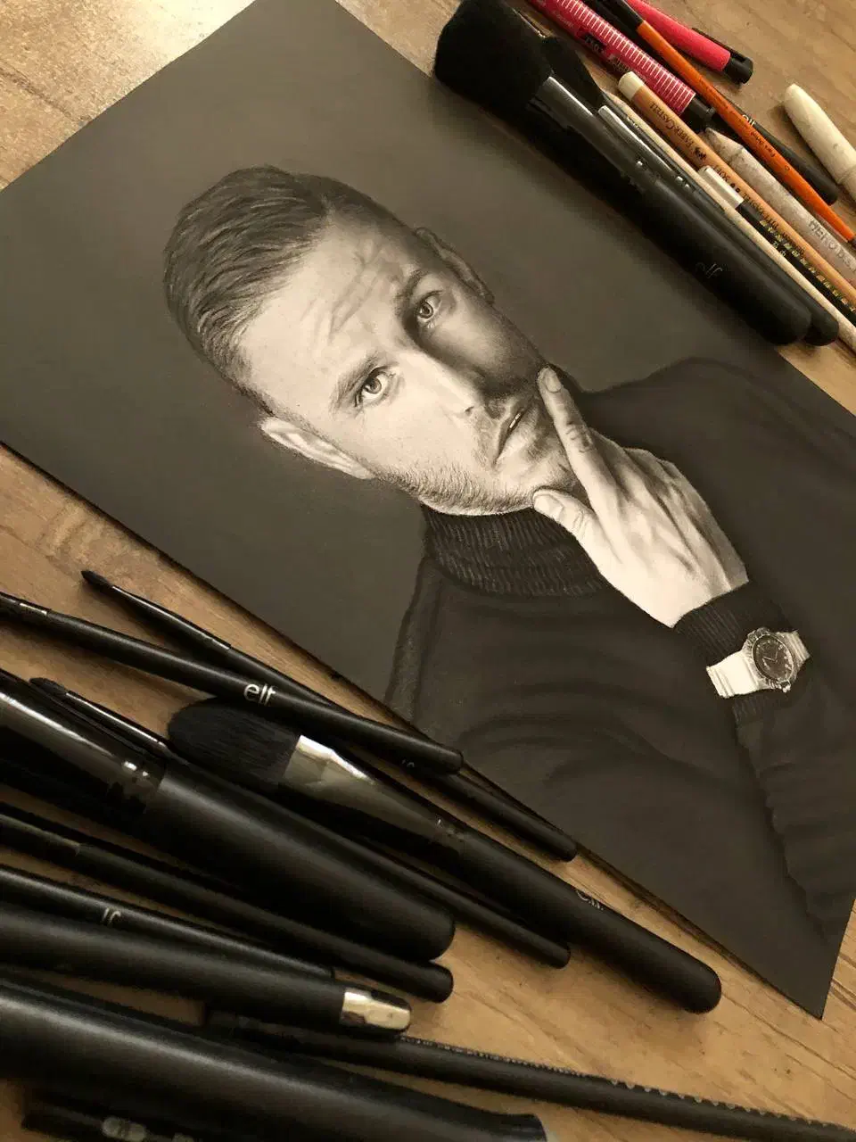 نقاشی و طراحی چهره|تابلو، نقاشی، عکس|قم, پردیسان|دیوار