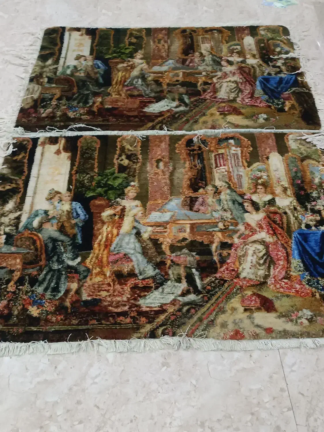 تابلو فرش دستبافت پیانوزن بزرگ زرع ونیم چله ابریشم|تابلو فرش|پاکدشت, پاکدشت (مامازند)|دیوار